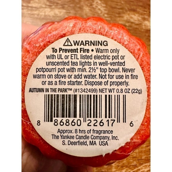 Yankee Candle .8ox Autumn in the Park Scented Fragrance Melt - Picture 2 of 2